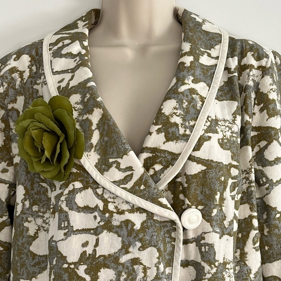 Vintage Midnight Velvet Shawl Collared Lightweight Coat Size 16 Abstract Artsy - Picture 2 of 16